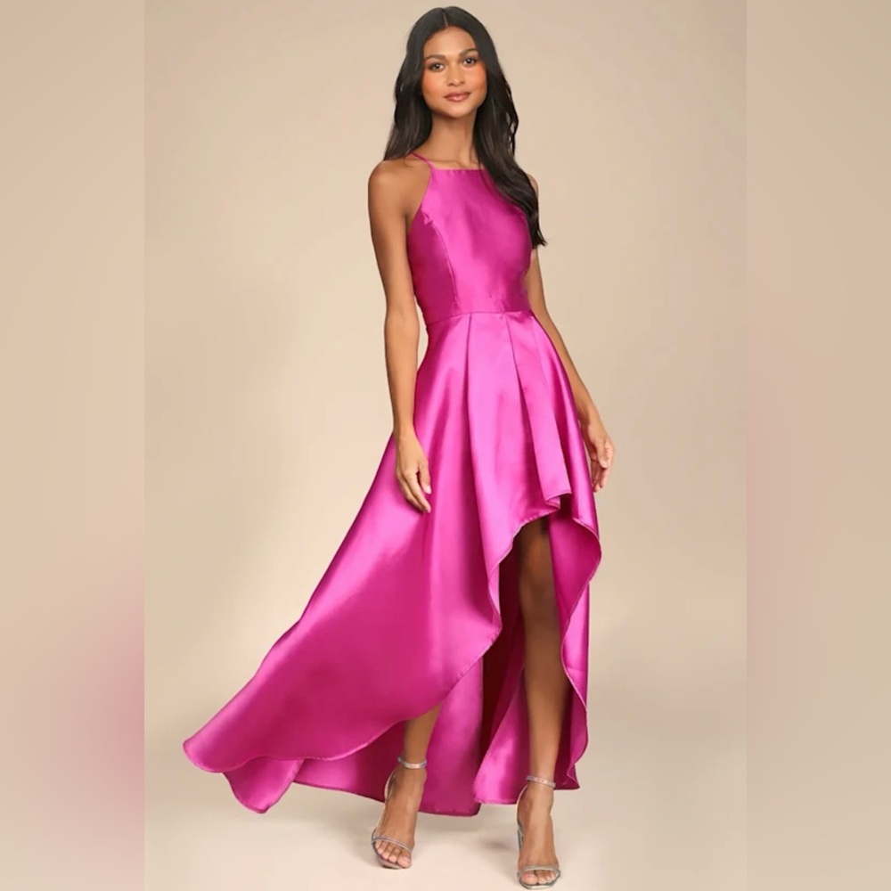 Broadway Show Magenta High-Low Maxi Dress (lulus)